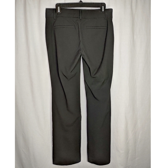 Ann Taylor Black Flat Front Work Pants Size 6 Slacks Trousers Zipper Belt Loops - Picture 3 of 9